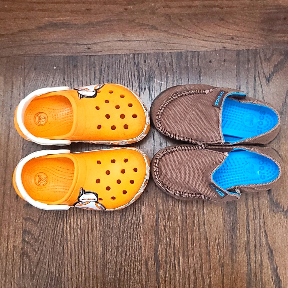 Boys Crocs Bundle Star Wars and Santa Cruz Loafer Size 8 c 9